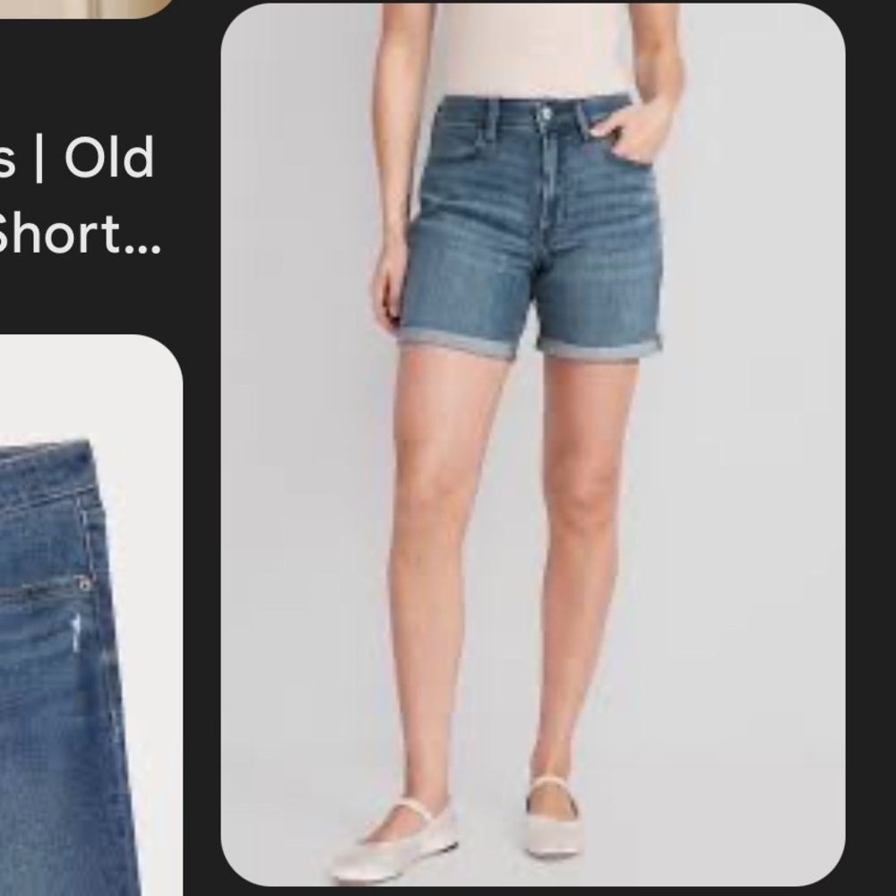 Old Navy High-Waisted Secret-Smooth Pockets O.G. Straight Jean Shorts - Picture 9 of 9